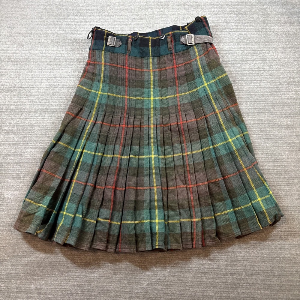 Peter Henderson Highland Kilt Mens Green Plaid Adjustable Pleated Made Scotland